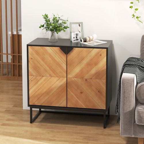 Buffet, Bahut, Meuble De Rangement Moderne Avec 2 Portes 80 X 40 X 80 Cm Noir