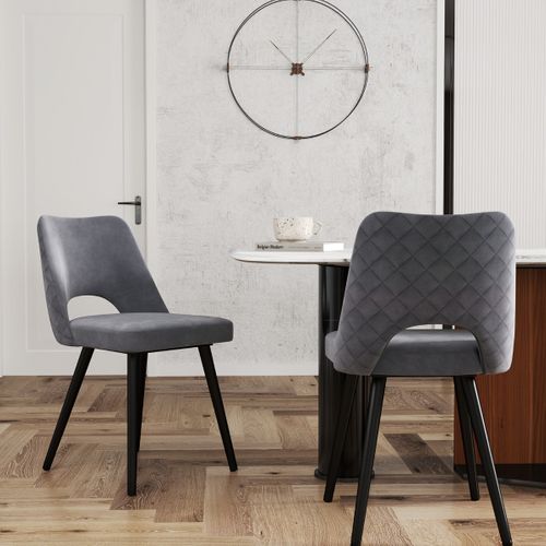 Lot De 2 Chaises De Salle à Manger, Chaises à Manger Avec Coussin Repose-pieds Réglables Gris