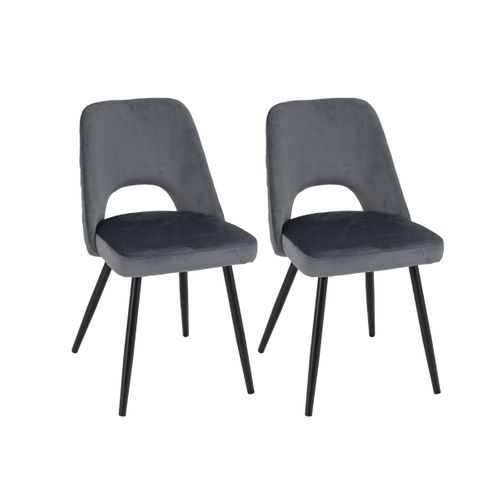Lot De 2 Chaises De Salle à Manger, Chaises à Manger Avec Coussin Repose-pieds Réglables Gris