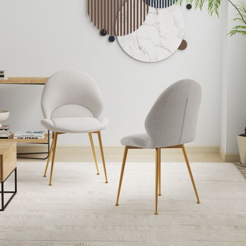 Lot De 2 Chaises De Salle à Manger, Chaises à Manger Repose-pieds Réglables Gris Clair