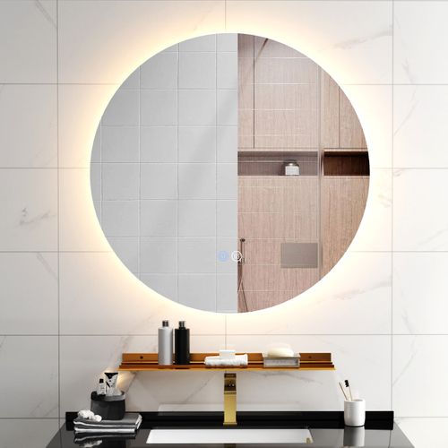 Miroir Mural Rétroéclairé LED De 60cm Variable 3 Couleurs Automatique Mémoire Réflexion Hd