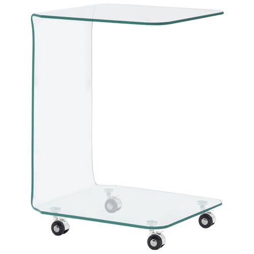 Table Basse Table De Salon - 45x40x63 Cm Verre Trempé Z159