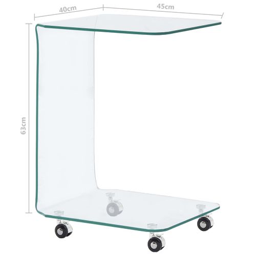 Table Basse Table De Salon - 45x40x63 Cm Verre Trempé Z159