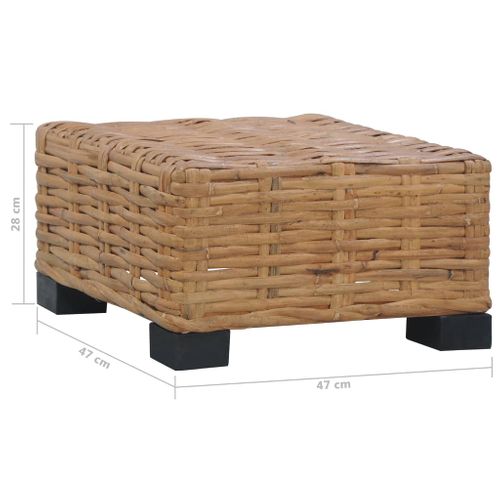 Table Basse - Table De Salon 47x47x28 Cm Rotin Naturel