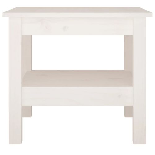 Table Basse - Table De Salon Blanc 45x45x40 Cm Bois Massif De Pin