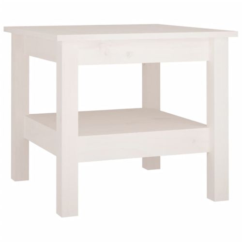 Table Basse - Table De Salon Blanc 45x45x40 Cm Bois Massif De Pin