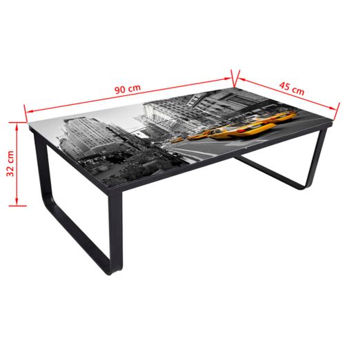 Table Basse - Table De Salon Avec Dessus De Table Rectangulaire