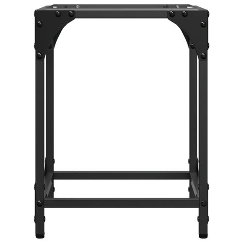 Table Basse - Table De Salon Avec Dessus En Verre Transparent 30x30x40 Cm Acier