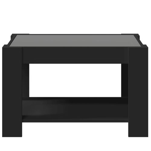 Table Basse - Table De Salon Avec LED Noir 73x53x45 Cm Bois D'ingénierie
