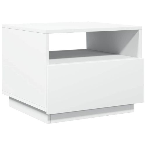 Table Basse - Table De Salon Avec Lumières LED Blanc 50x49x40 Cm