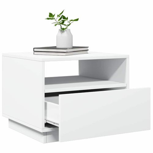 Table Basse - Table De Salon Avec Lumières LED Blanc 50x49x40 Cm