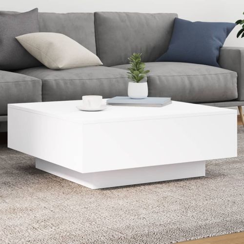Table Basse - Table De Salon Avec Lumières LED Blanc 80x80x31 Cm