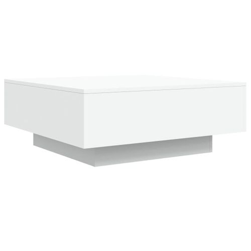 Table Basse - Table De Salon Avec Lumières LED Blanc 80x80x31 Cm