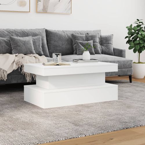 Table Basse - Table De Salon Avec Lumières LED Blanc 90x50x40 Cm