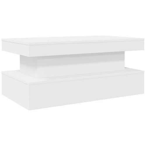 Table Basse - Table De Salon Avec Lumières LED Blanc 90x50x40 Cm