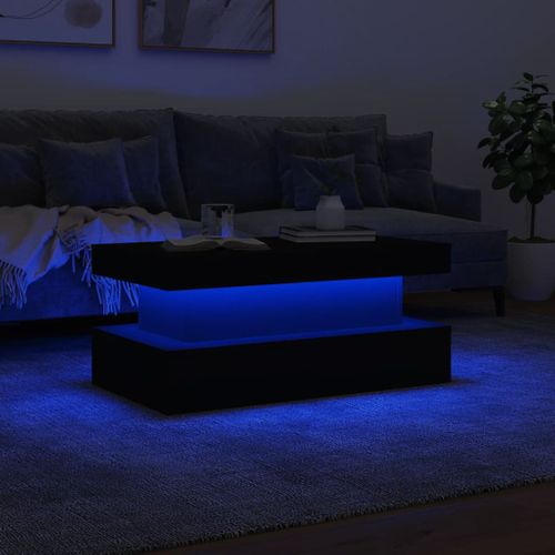 Table Basse - Table De Salon Avec Lumières LED Blanc 90x50x40 Cm