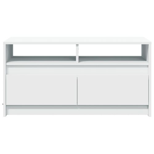 Table Basse - Table De Salon Avec Lumières LED Blanc Bois D'ingénierie