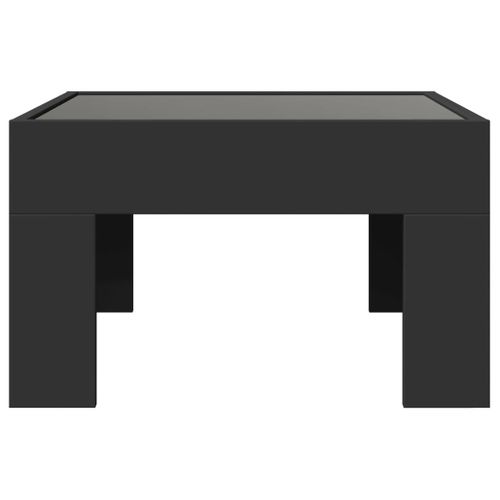 Table Basse - Table De Salon Avec LED Infini Noir 50x50x30 Cm