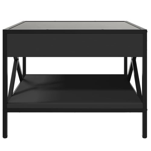 Table Basse - Table De Salon Avec LED Infini Noir 50x50x38 Cm