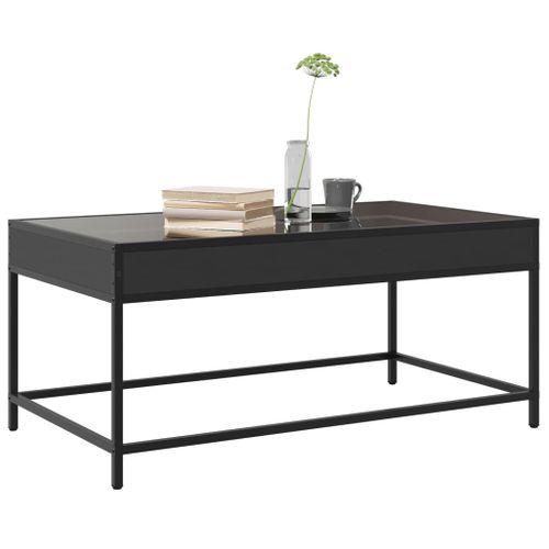 Table Basse - Table De Salon Avec LED Infini Noir 90x50x41 Cm