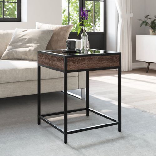 Table Basse - Table De Salon Avec LED Infinity Chêne Marron 40x40x51 Cm
