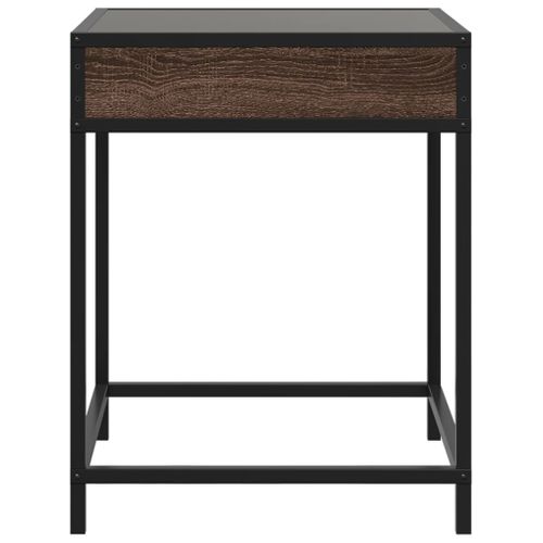 Table Basse - Table De Salon Avec LED Infinity Chêne Marron 40x40x51 Cm