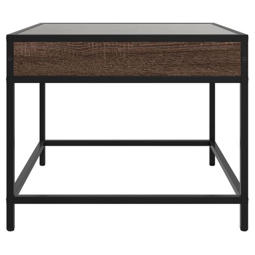 Table Basse - Table De Salon Avec LED Infinity Chêne Marron 50x50x41 Cm