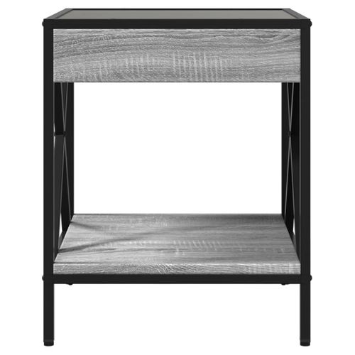 Table Basse - Table De Salon Avec LED Infinity Sonoma Gris 40x40x49 Cm