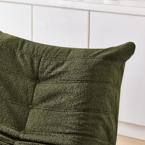 Pouf Avec Dossier Et Repose-pieds, Revêtement Teddy Doux, Adapté Au Salon Et à La Chambre