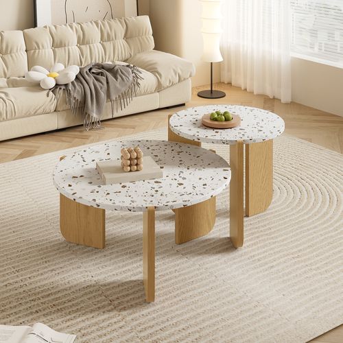Ensemble De 2pcs Tables Basses Tables De Salon Modernes - Bois Mdf