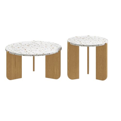 Ensemble De 2pcs Tables Basses Tables De Salon Modernes - Bois Mdf
