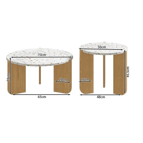 Ensemble De 2pcs Tables Basses Tables De Salon Modernes - Bois Mdf