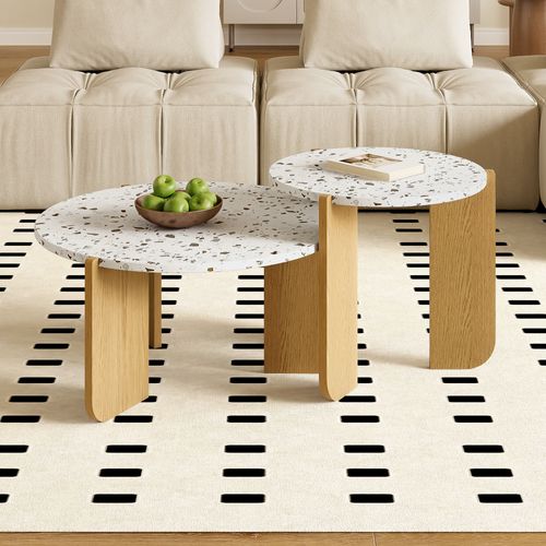 Ensemble De 2pcs Tables Basses Tables De Salon Modernes - Bois Mdf