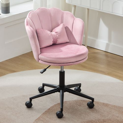 Chaise Dactylo Chaise Pivotant - En Forme De Pétale Hauteur Réglable 55x62x73cm Rose