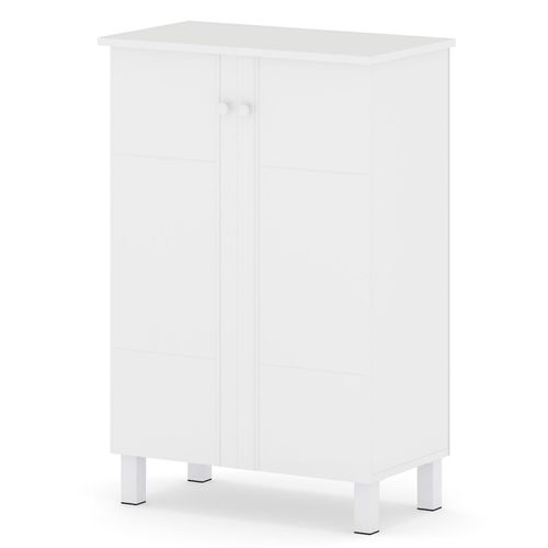 Meuble à Chaussures - Armoire à Chaussures à 4 Niveaux Avec 2 Portes 60 X 33,5 X 90 Cm Blanc