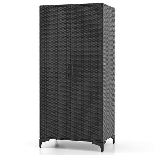 Armoire Penderie Organisateur De Vêtements Osier 2 Porteset 4 Cubes 72 X 50 X 157 Cm Noir