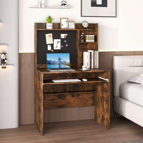 Bureau Avec Tableau D'affichage Magnétique Bureau à Domicile Avec Huche Et Plateau Pour Clavier