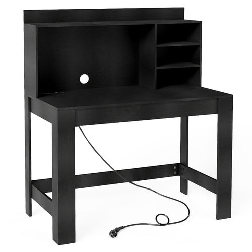 Bureau D'ordinateur Avec Bibliothèque Bureau D'étude Avec Prises Électriques Et Passe-câbles Table