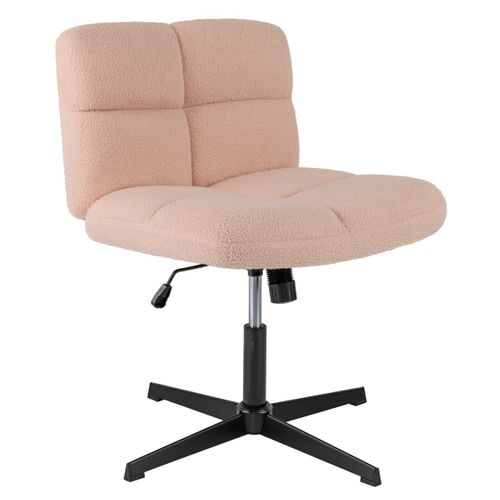 Chaise De Bureau à Hauteur Réglable Pivotante Assise Large Et Rembourrée Fibre Synthétique Rose