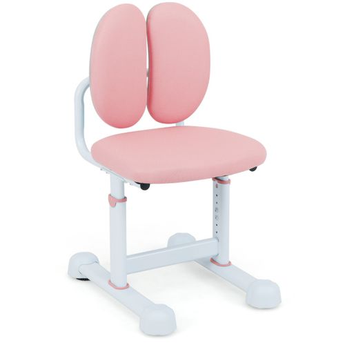Chaise De Bureau Pour Enfant Chaise D'étude Avec Double Soutien Lombaire Hauteur Réglable Rose
