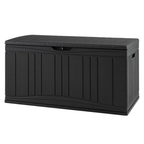 Coffre De Rangement Pour Patio Boîte De Rangement 300l Hdpe Avec Couvercle Verrouillable Noir