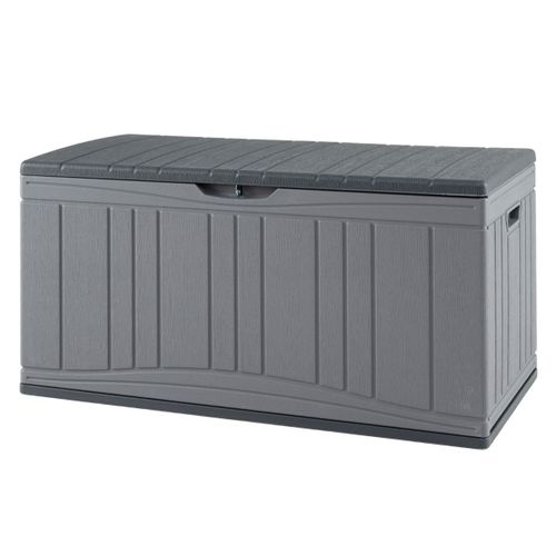 Coffre De Rangement Pour Patio Boîte De Rangement 300l Hdpe Avec Vérins à Gaz Gris