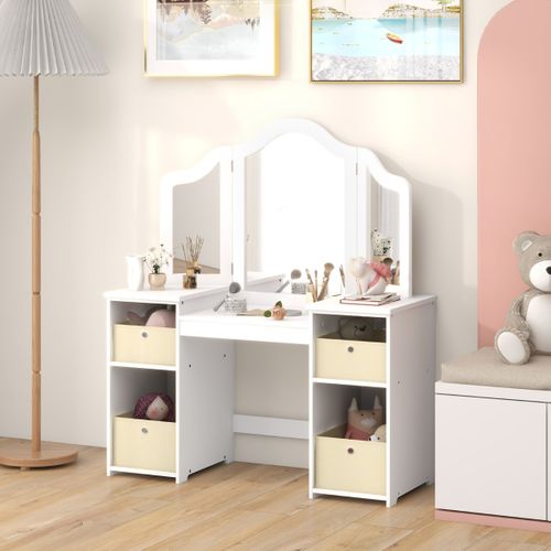 Coiffeuse Pour Enfants Design Amovible 2 En 1 Avec Coiffeuse Et Bureau Coiffeuse De Maquillage