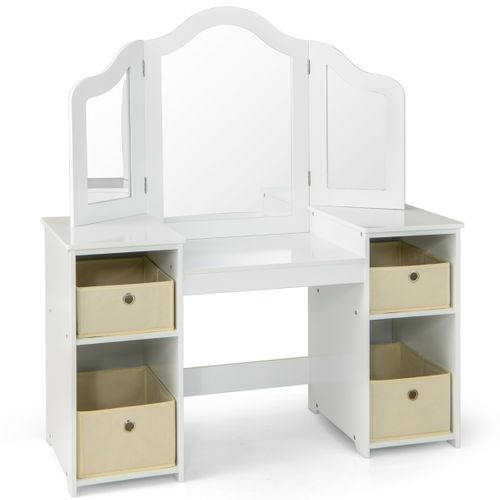Coiffeuse Pour Enfants Design Amovible 2 En 1 Avec Coiffeuse Et Bureau Coiffeuse De Maquillage