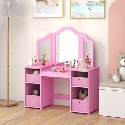 Coiffeuse Pour Enfants Design Amovible 2 En 1 Avec Coiffeuse Et Bureau Coiffeuse De Maquillage