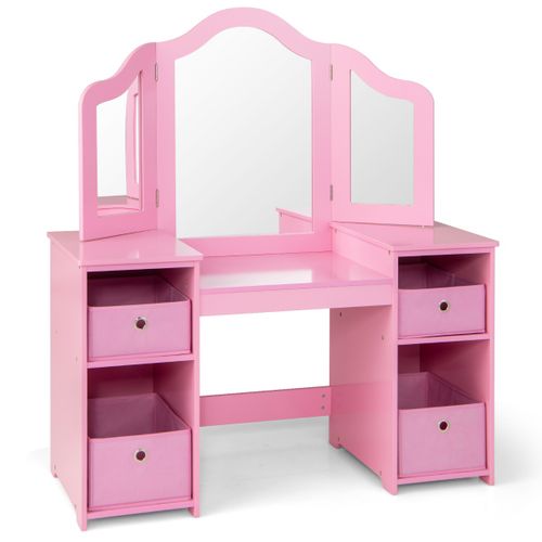 Coiffeuse Pour Enfants Design Amovible 2 En 1 Avec Coiffeuse Et Bureau Coiffeuse De Maquillage