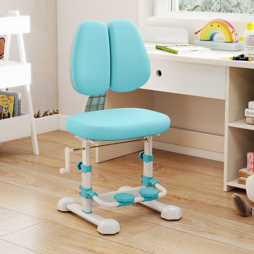 Ensemble Bureau Et Chaise Ergonomique Pour Enfants Hauteur Réglable Avec Plateau Inclinable Bleu
