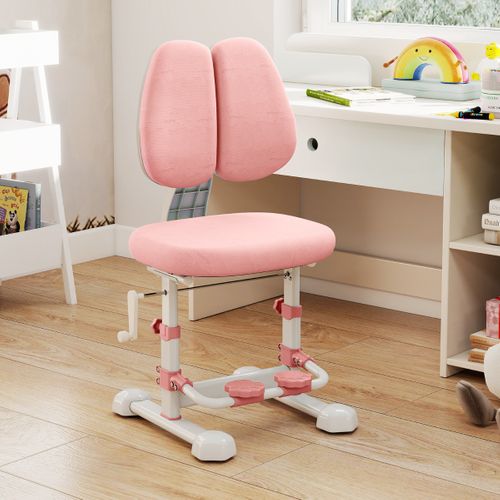 Ensemble Bureau Et Chaise Ergonomique Pour Enfants Hauteur Réglable Avec Plateau Inclinable Rose