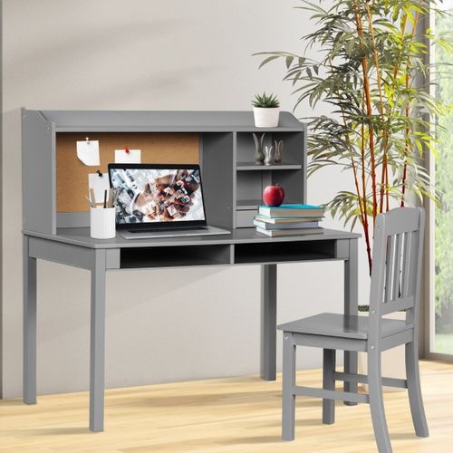 Ensemble Bureau Et Chaise Pour Enfant Bureau Pour Enfant Avec Tiroirs 111,5x61x110,5cm Gris