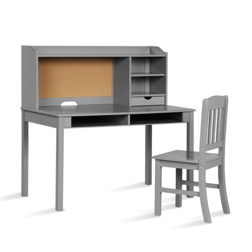 Ensemble Bureau Et Chaise Pour Enfant Bureau Pour Enfant Avec Tiroirs 111,5x61x110,5cm Gris